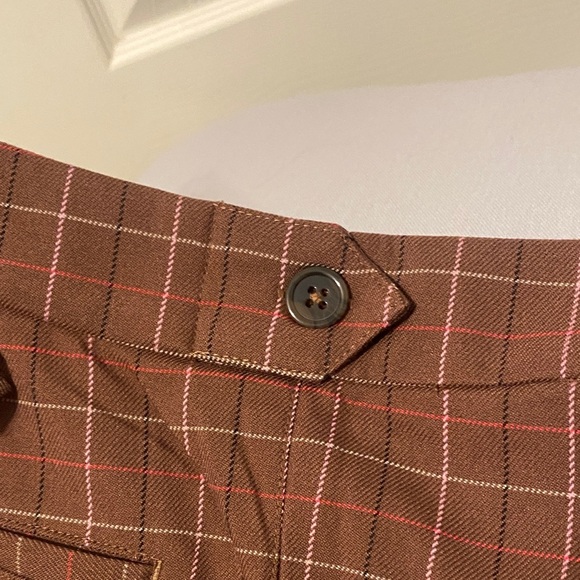 Free People Brown Checkered Skirt with Buttons NWOT - Picture 7 of 12